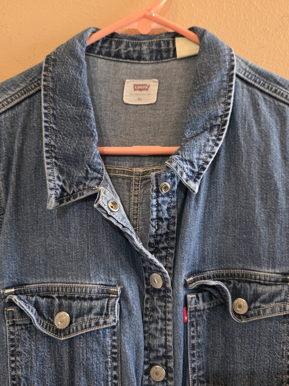 Vintage Levi's Denim Shirt Dress Size XL - Picture 3 of 12